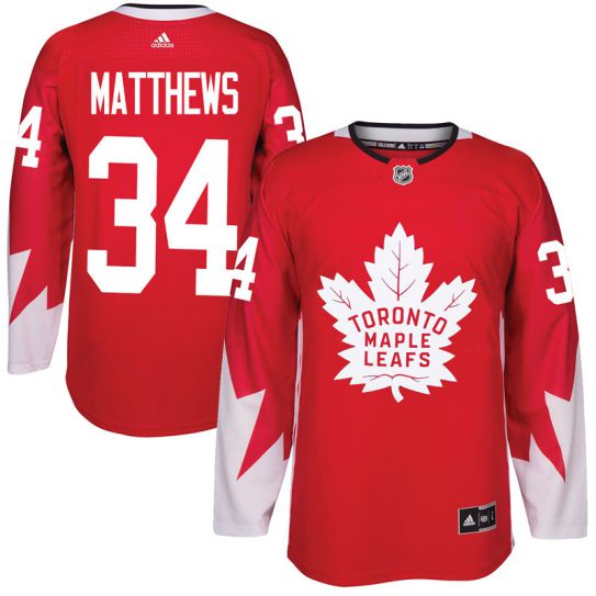 2017 NHL Toronto Maple Leafs Men #34 Auston Matthews red jersey